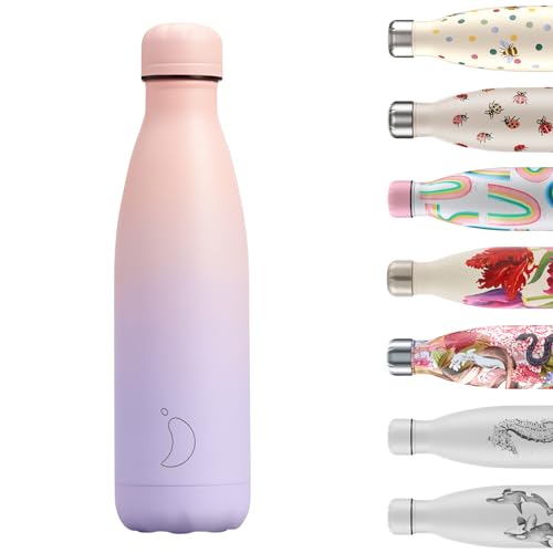 Chilly's Wasserflasche - Edelstal und wiederverwendbar - Auslaufsicher, schweißfrei - Lavender Fog - 500ml von Chilly's