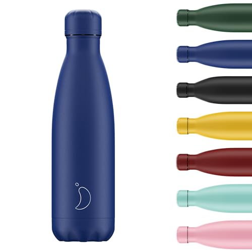 Chilly's Wasserflasche - Edelstal und wiederverwendbar - Auslaufsicher, schweißfrei - Matte - All Blue - 500ml von Chilly's