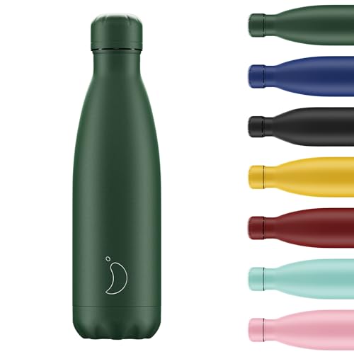 Chilly's Wasserflasche - Edelstal und wiederverwendbar - Auslaufsicher, schweißfrei - Matte - All Green, 500ml von Chilly's