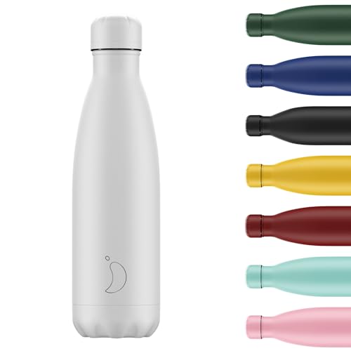 Chilly's Wasserflasche - Edelstal und wiederverwendbar - Auslaufsicher, schweißfrei - Monochrome - All White, 500ml von Chilly's