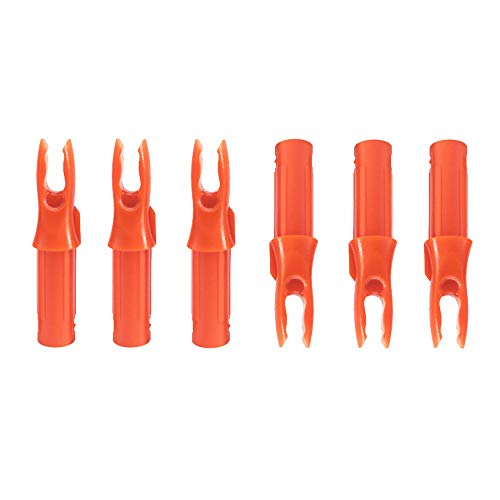 SHARROW 50pcs Pfeilnocke Pfeil Nocken Arrow Nocks Kunststoffnocke für ID 6.2mm Pfeilwelle Carbonpfeil End Zubehör (Orange) von SHARROW