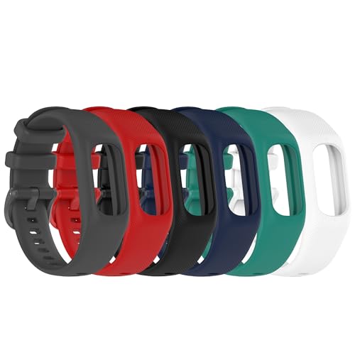 Chofit (6er-Pack Gurte kompatibel mit Garmin Vivosmart 5 Gurt, weiches Silikon Sport Armband Ersatz Armband für Vivosmart 5 Fitness Tracker (groß, 6B) von Chofit