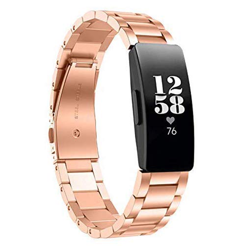 Chofit Armbänder, kompatibel mit Fitbit Inspire HR / Inspire, Edelstahl, Business, Ersatzarmband für Frauen, rose gold von Chofit