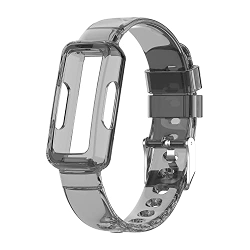 Chofit Armbänder Kompatibel mit Fitbit Luxe/Ace 3/Ace 2/Inspire 2/Inspire HR/Inspire Armband, TPU Kunststoff Transparent Kristall Ersatz Armband Armband (Black-02) von Chofit