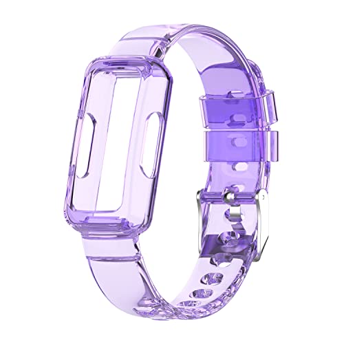 Chofit Armband, kompatibel mit Fitbit Luxe/Ace 3/Ace 2/Inspire 2/Inspire HR/Inspire Armband, TPU Kunststoff Transparent Crystal Ersatz Armband Armband (lila) von Chofit