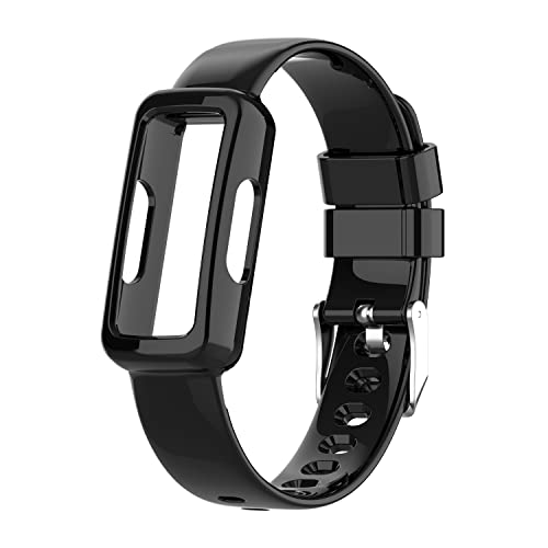Chofit Armbänder Kompatibel mit Fitbit Luxe/Ace 3/Ace 2/Inspire 2/Inspire HR/Inspire Armband, TPU Kunststoff Transparent Kristall Ersatz Armband Armband (Schwarz) von Chofit