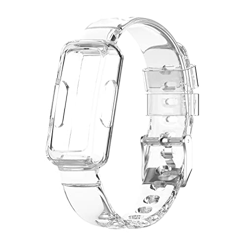 Chofit Armband, kompatibel mit Fitbit Luxe/Ace 3/Ace 2/Inspire 2/Inspire HR/Inspire Armband, TPU-Kunststoff, transparentes Kristall-Ersatzarmband (weiß) von Chofit
