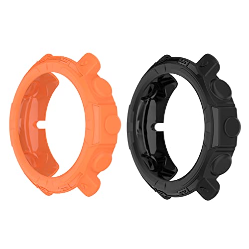 Chofit Cases Kompatibel mit Polar Grit X Pro Hülle, TPU Schutzhülle Cover Watch Protector Shell Zubehör für Grit X Pro/Grit X (Schwarz+Orange) von Chofit
