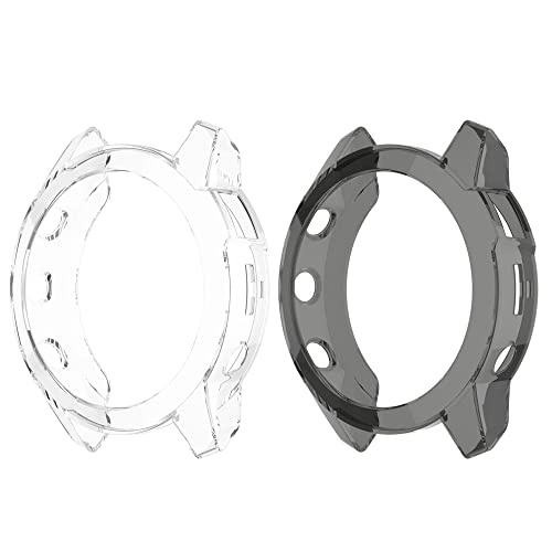 Chofit Hüllen kompatibel mit Garmin Epix Pro (Gen2) 47 mm Hülle, Schutzhülle, weiche TPU-Bumper Shell für Epix Pro (Gen2) 47 mm (nicht für 42 mm/51 mm) (schwarz + transparent) von Chofit