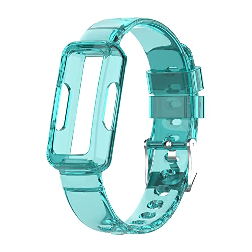 Chofit Kompatibel mit Fitbit Luxe/Ace 3/Ace 2/Inspire 2/Inspire HR/Inspire Armband, TPU Kunststoff Transparent Kristall Ersatz Armband Armband (Blau) von Chofit