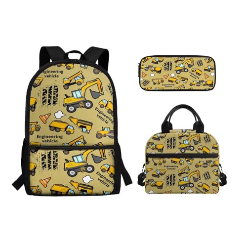Chririnla 3-teiliges Kinder-Schultaschen-Set für Mädchen 7–10, isolierte Lunchbox und Federmäppchen, großes Fassungsvermögen, Schultaschen-Sets, Sonnenblumenpferd, Tagesrucksäcke von Chririnla