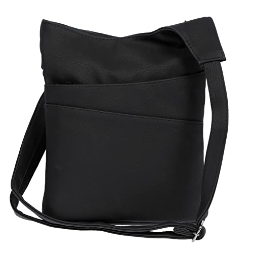 Christian Wippermann Damen Tasche Schultertasche Umhängetasche Crossover Bag Leder Optik Handtasche Schwarz von Christian Wippermann