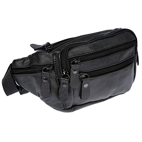 Christian Wippermann Leder Bauchtasche für Herren Damen Schwarz Braun Waistbag Hüfttasche Waist Bag Schwarz von Christian Wippermann