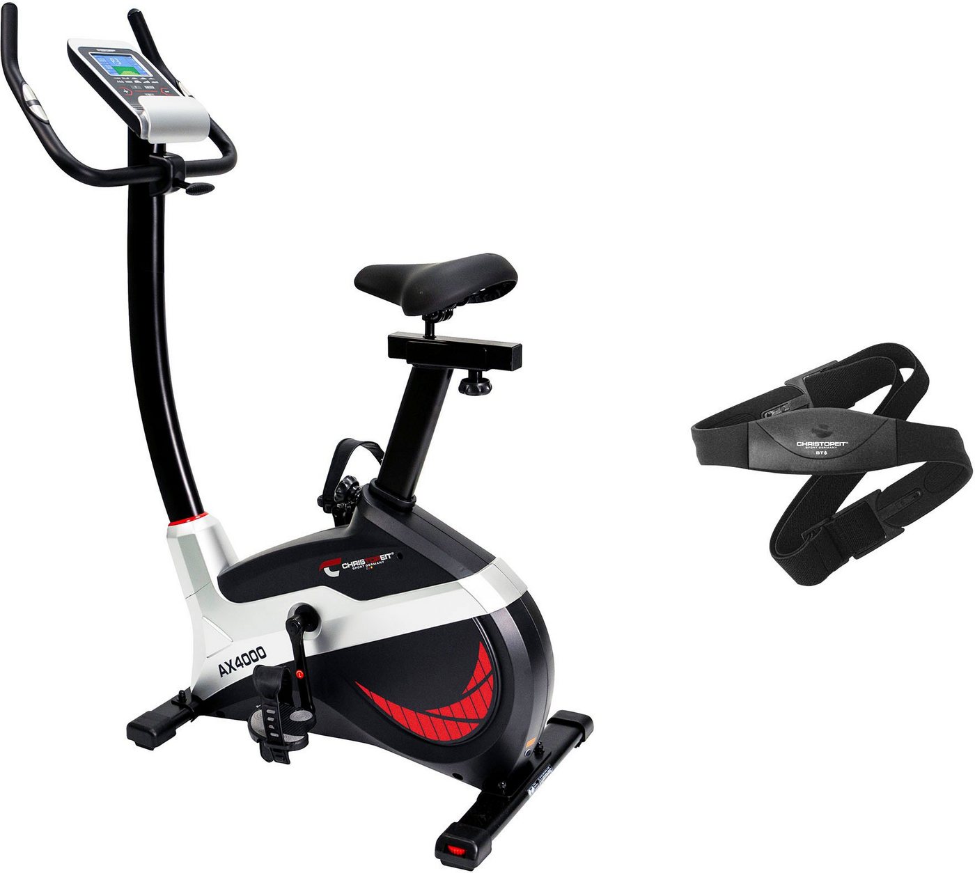 Christopeit Sport® Ergometer AX 4000 inkl. Pulsgurt (Heimtrainer Fahrrad), Schwungmasse ca. 8 kg, 24 Widerstandsstufen von Christopeit Sport®