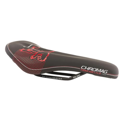 Chromag Trailmaster DT Sattel MTB/Cycle/VAE/E-Bike für Erwachsene, Unisex, Schwarz/Rot, 140 x 284 mm von Chromag