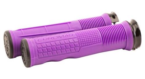 abschliesbare fahrradgriffe chromag format single clamp lenkergriffe violett von Chromag