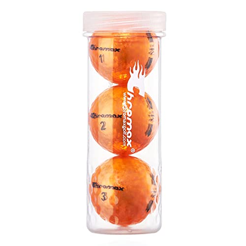 Chromax Golfbälle, M5, Metallic, 3 Stück, Orange von Chromax