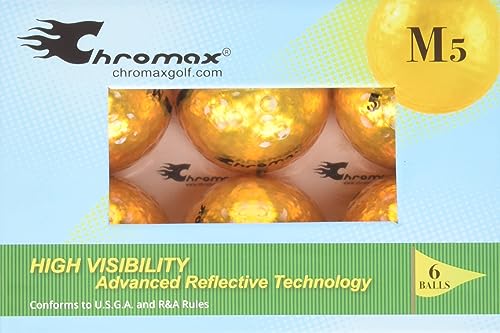 Chromax Golfbälle Metallic M5, bunt - 6 Stück, BCM56-GOLD, Gold von Chromax