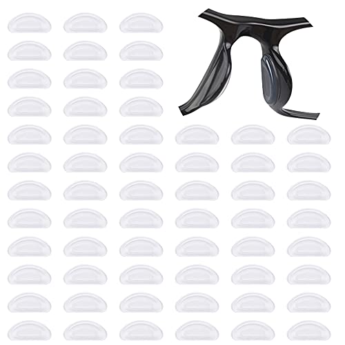 Chudian 60 Paare Nasenpads für Brille Selbstklebend aus Weich Silikon Rutschfeste Adhesive Nasenpads, Transparente Brille Nasenpads für Sonnenbrillen von Chudian