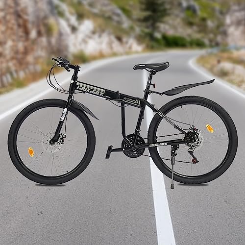 Universal 26 Zoll Mountain Folding Bike für Erwachsene Klapprad, 21 Speed Carbon Stahl faltbare Mountainbikes für Männer, Frauen, Mädchen, Jungen, Front-und hinten Scheibenbremsen, einstellbare Höhe von Chynalys