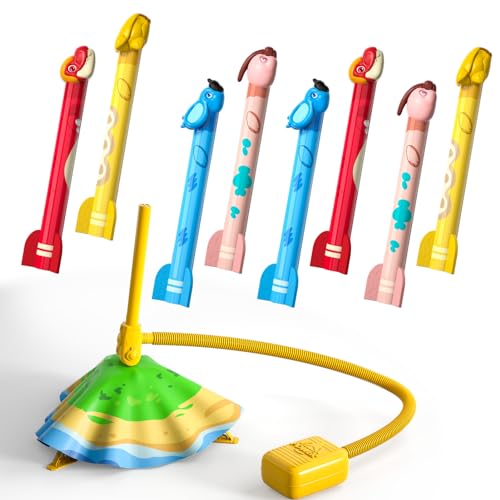 Rakete Launcher Spielzeug für Kinder Jungen Mädchen, 8 Schaumstoff Dinosaurier im Freien Spielzeug 2 3 4 5 6 7 Jahre alt Jungen Geburtstag Geschenkideen, Dinosaurier Spielzeug, Junge Spielzeug von Ci Vetch