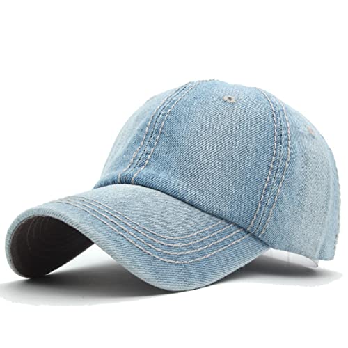 Basecap Herren Damen Baseball Caps Hüte Für Herren Denim Jeans Band Snapback Caps Plain Bone Jeans Hut Herren Casual Dad Cap Trucker Hat,Blue3,55-62Cm von Ciamlir