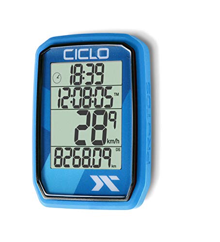 CICLO PROTOS 205 drahtloser Fahrradcomputer, in blau, mit 5 automatischen Funktionen von Ciclosport