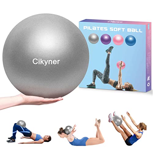 Cikyner Soft Pilates Ball, 23-25cm Kleiner Gymnastikball mit aufblasbarem Strohhalm, für Pilates, Yoga, Ganzkörpertraining, Verbesserung des Gleichgewichts zu Hause im Fitnessstudio und im Büro von Cikyner