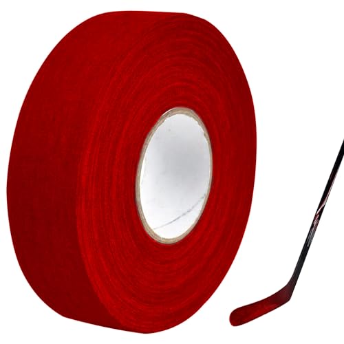Cimown Hockeyschlägerband,Rotes Eishockey-Band,Eishockey Anti-Rutsch-Band, Anti Slip Hockey Stick Tape,Rutsch Hockey Tape,Entworfen für Badmintongriffe, Tischtennisschläger（2.5cm*25m） von Cimown