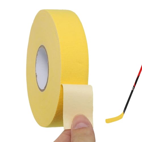 Cimown Schlägertape Eishockey,Eishockeyband,Hockeyschlägerband,Hockey Tape,Gebrauch，Für Tischtennis, Badminton und Tennisschläger（Farbe Gelb, 25 mm*25m） von Cimown