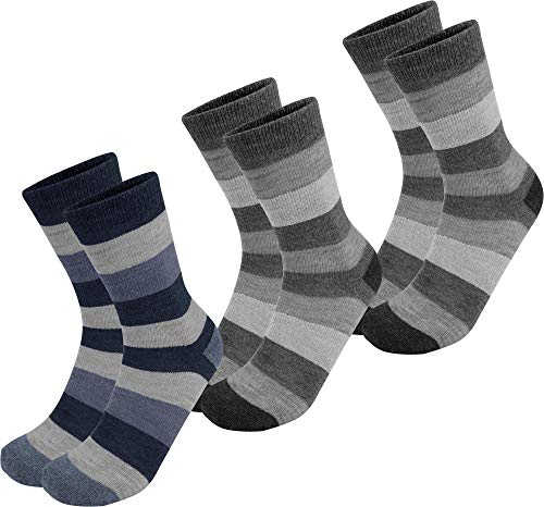 Circle Five 6 Paar Alpaka Woll Socken für Damen und Herren - leicht, weich und warm Farbe Anthrazit/Anthrazit/Marine Größe 35-38 von Circle Five