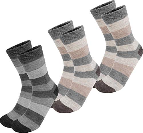 Circle Five 6 Paar Alpaka Woll Socken für Damen und Herren - leicht, weich und warm Farbe Beige/Beige/Anthrazit Größe 43-46 von Circle Five