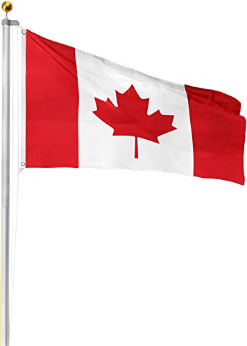 Circle Five Fahnenmast inkl. Länderflagge Deutschlandfahne und Zubehör Farbe Kanada Größe 6.2 Meter von Circle Five