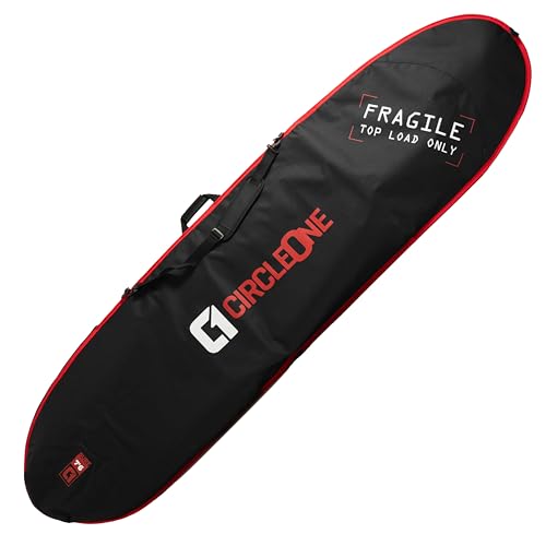Circle One Surfbrett-Tasche, 1,8 m lang, dick gepolsterte, strapazierfähige Schaumstoffpolsterung, Griff und Schultergurt, Rot von Circle One