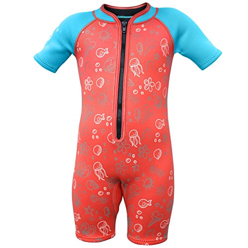 Circle One Unisex Baby Puls Neoprenanzug, Roter Körper/Blauer Arm, Alter 2 von Circle One