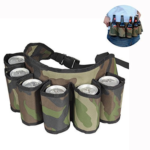 Cisixin Militärtarnung Outdoor Band Bier & Soda Kann Gürtel Hält 6 Getränke Camouflage Grun Belt Outdoor Besteck von Cisixin