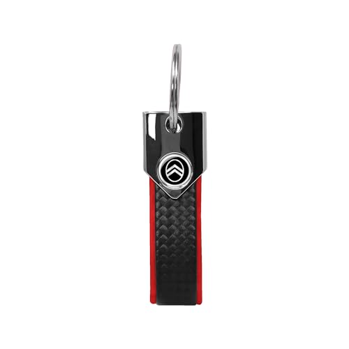 Citroen Schlüsselanhänger, Rot, offiziell, Carbon, Logo New Schwarz, rot, Taglia unica von Citroen