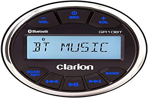 Clarion Marine GR10BT | Digital Media Receiver USB/MP3/WMA Bluetooth 7,6 cm, IPX5 Gesicht, am/fm/NOAA, 45 W x 4 AUX INP von Clarion