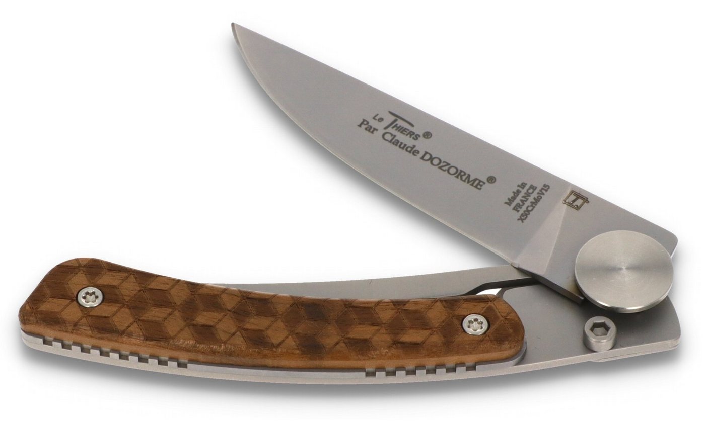 Claude Dozorme Taschenmesser 1.90.142.46NAB, Le Thiers "Bienenwaben" - Griff 10cm Eiche - LinerLock - Clip von Claude Dozorme