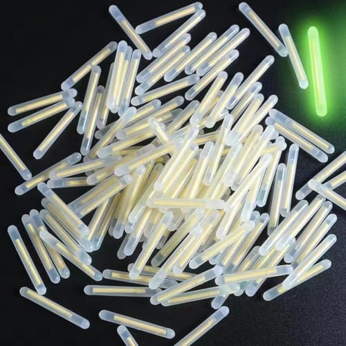 Cldaisy Gelber Angelposen, Leuchtstab, fluoreszierend, dunkel, Leuchtstäbe, Zubehör, 3 mm Korken, Posen, Zubehör für Angelzubehör, 100 Stück von Cldaisy