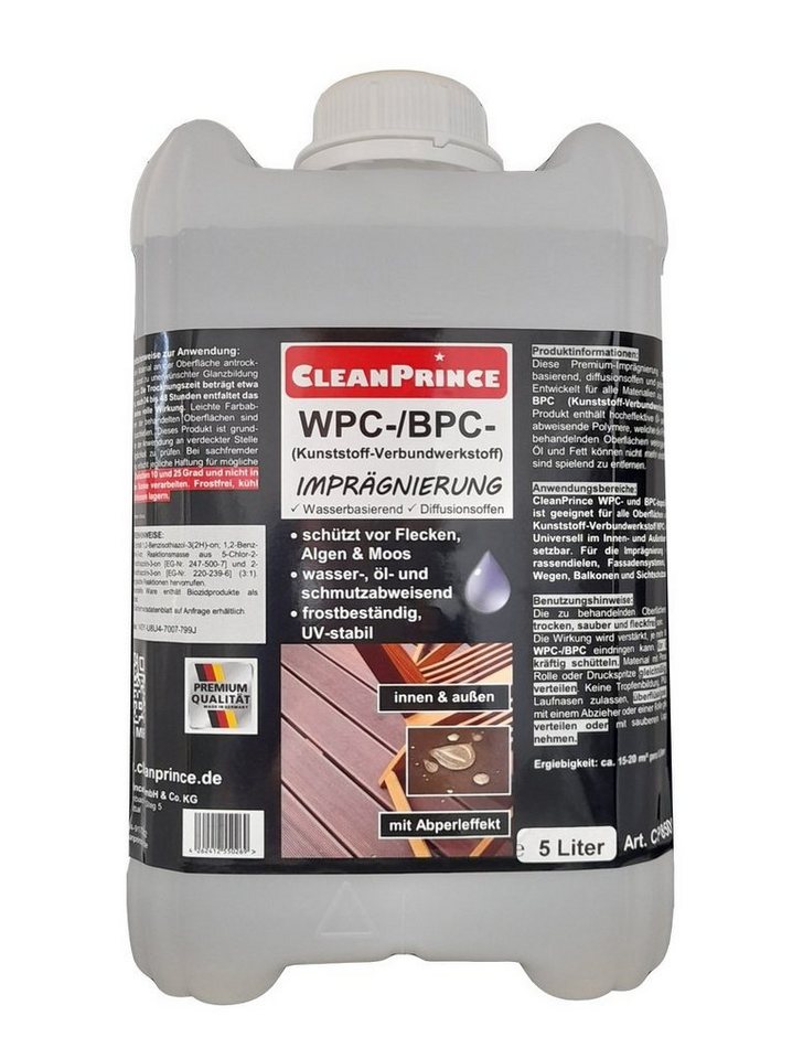 CleanPrince WPC - Imprägnierung BPC transparent Imprägnierspray, Kunststoff-Verbundwerkstoff von CleanPrince