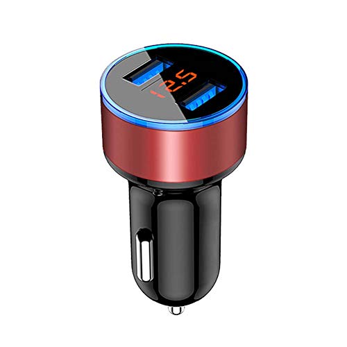 Clenp Autoladegerät, Autoladegerät Dual USB 3.1A Adapter LED Voltmeter Display Kompatibel Mit Samsung rot Einheitsgröße von Clenp