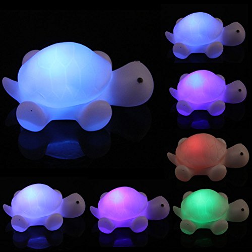 Clenp Niedliches Nachtlicht, 1PC Reizender Wähl Schalter Schildkröte LED 7 Farben wechselndes Nachtlicht Spielzeug Party Geschenk Bunt von Clenp