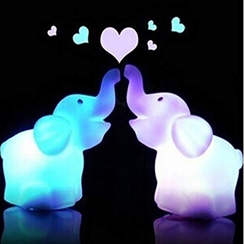 Niedliches Nachtlicht, 1PC Schöner Elefant 7 wechselnde Farben EIN/Aus Schalter LED Nachtlicht Kinder Geschenk von Clenp