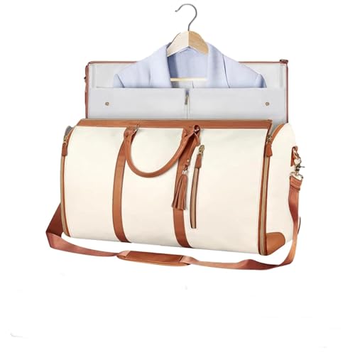 Travelher Foldable Travel Bag, Travel Her Bag Foldable Clothing Bag, Garment Duffle Bag for Travel (Beige) von Clgorm