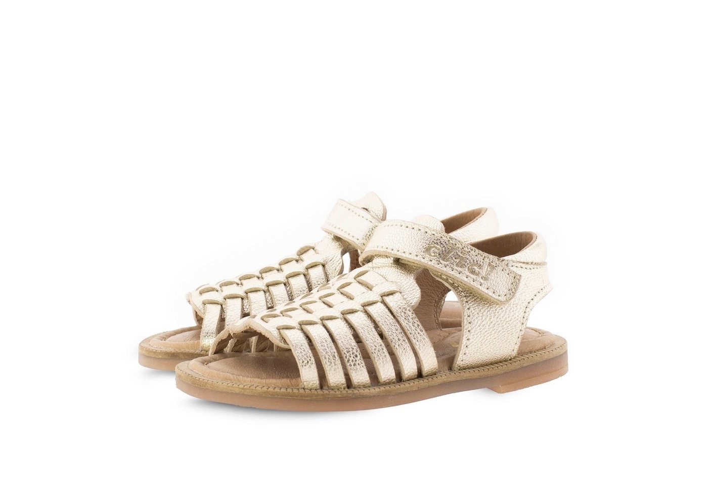 Clic Clic Sandalen Schuhe Mädchen Klett Leder Gold 20686 Sandalette von Clic