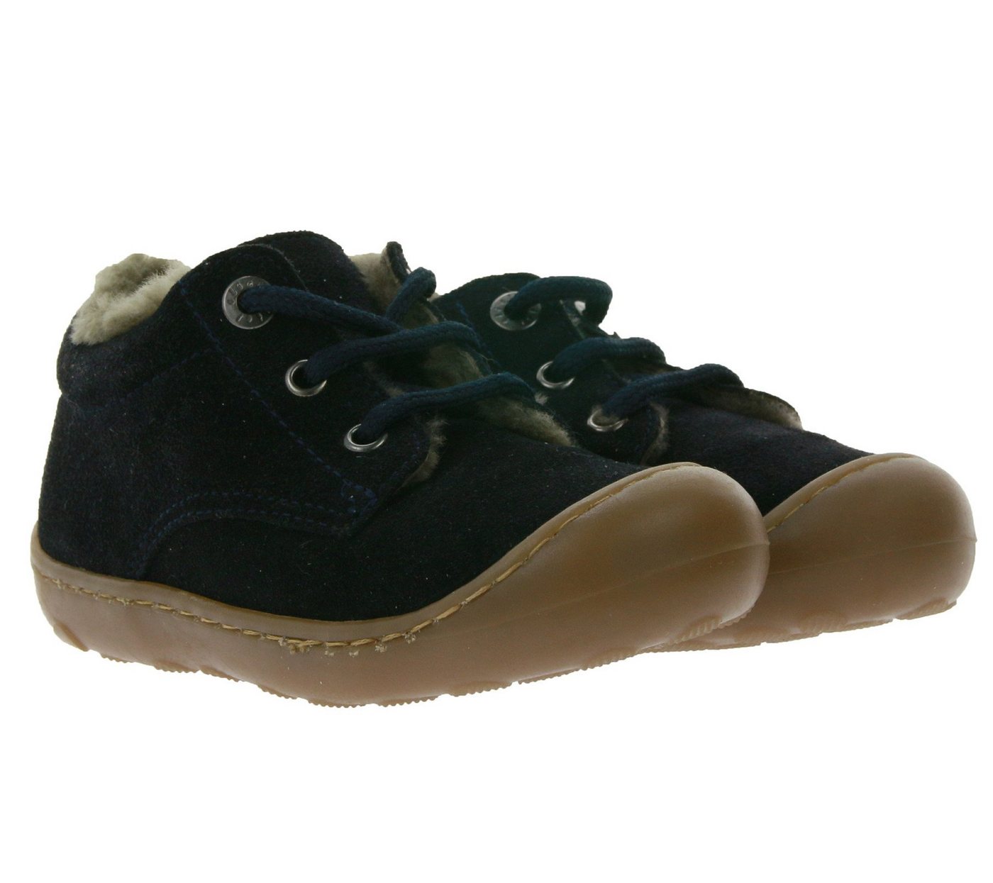 clic! Lauflernschuhe klassische Kinder Schnürschuhe Echtleder handgefertigt Turn-Schuhe Dunkelblau Sneaker von Clic
