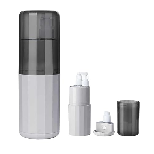 ZuX409 6-in-1 tragbares Reisebecher-Set, Tassen, Waschbürste im Haushalt und Organizer, Grau, Einheitsgröße von Clicitina