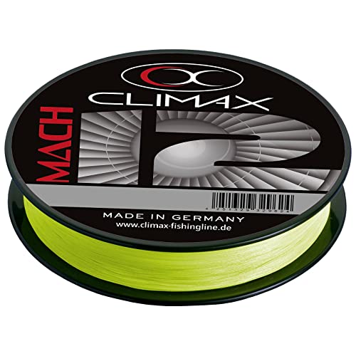 Climax Mach 12 Spiral Braid 135m 0,13mm fluogelb Geflochtene Angelschnur von Climax