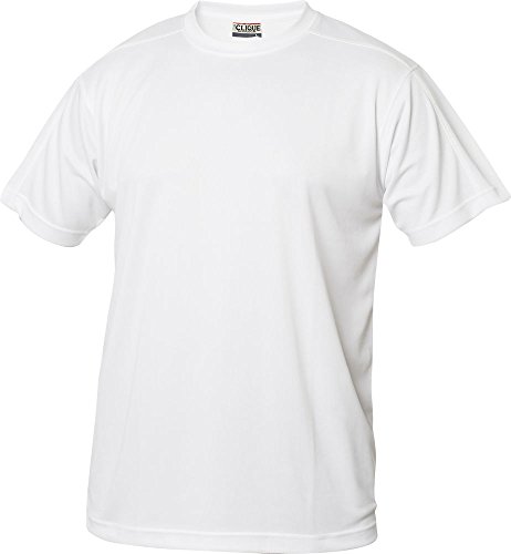 Clique Herren Funktions T-Shirt aus Polyester T-Shirt für den Sport, perforiert und feuchtigkeitsabführend in 10 Farben S M L XL XXL XXXL XXXXL (Weiss, 4XL) von Clique